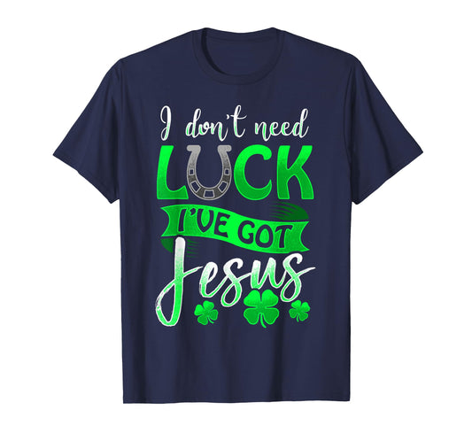 Lucky Irish Holiday by 3C St. Patrick's Day Christian Unisex Black Cotton/Polyester T-Shirt, Small, Short Sleeve, Round Neck, Casual, All Seasons, Letter Print, Horse & Jesus Theme