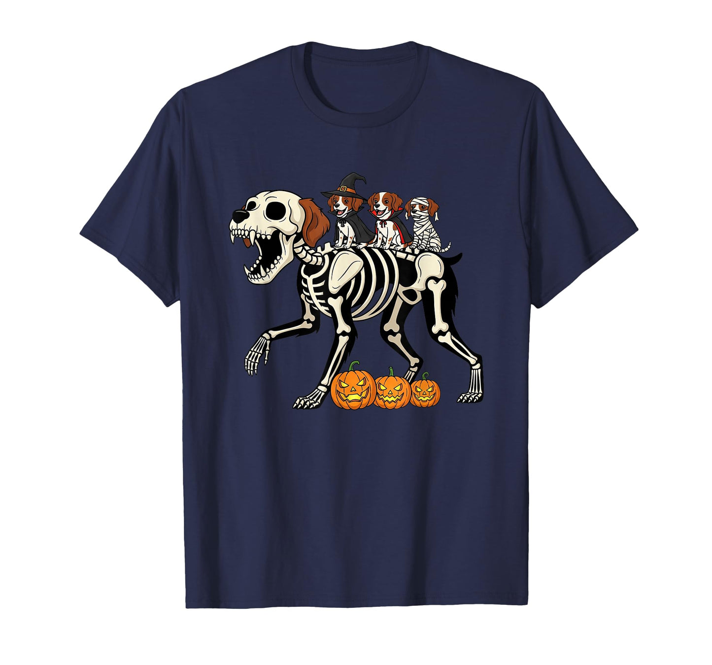 Brittany Skeleton Mummy Witch Halloween Kids Mens Womens T-Shirt