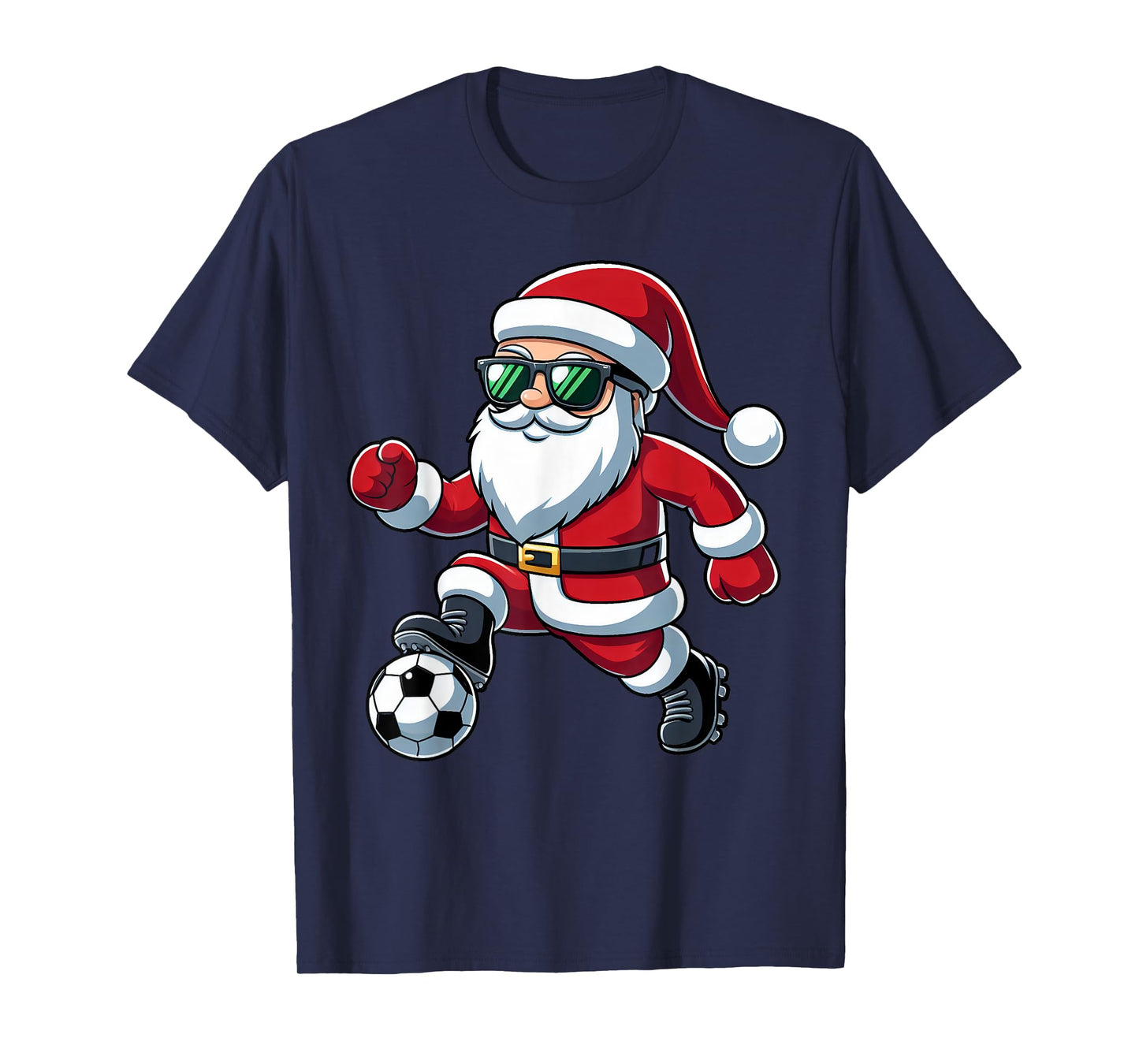 Christmas Santa Claus Play A Soccer Funny Boys Kids Xmas T-Shirt