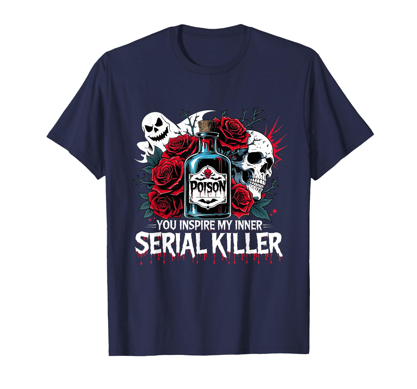 Dark Humor Gothic Mood Skeleton & Roses Tee T-Shirt