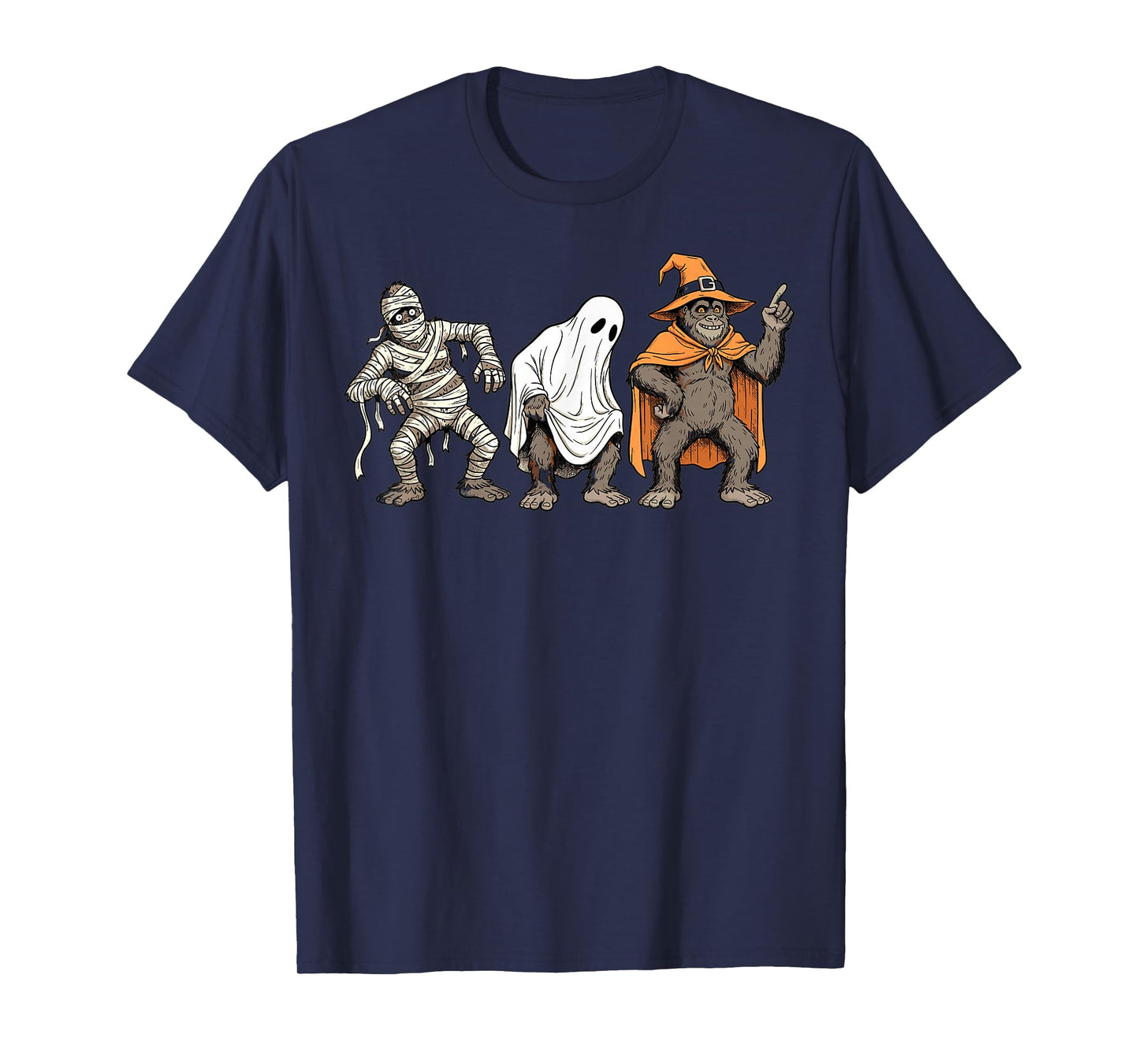 Halloween Bigfoot Mummy Ghost Witch Costume Party T-Shirt