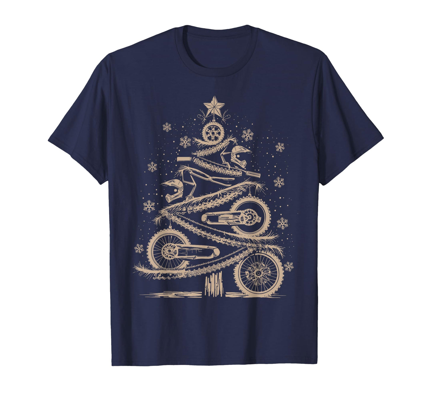 Funny Xmas Motocross Lover Dirt Bike Christmas Tree T-Shirt