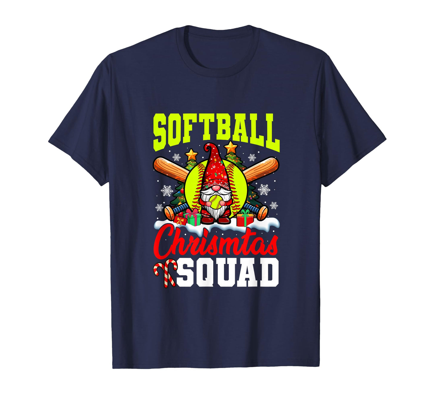 Softball Christmas Squad Player Costume Gnome Lover Kids T-Shirt
