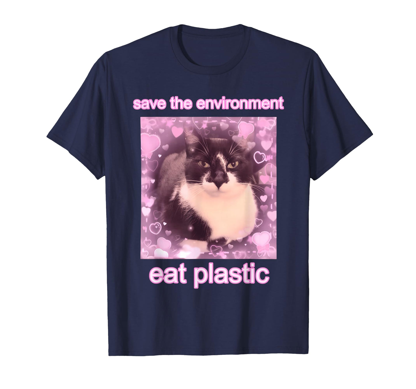 Cat Save The Environment Eat Plastic T-Shirt