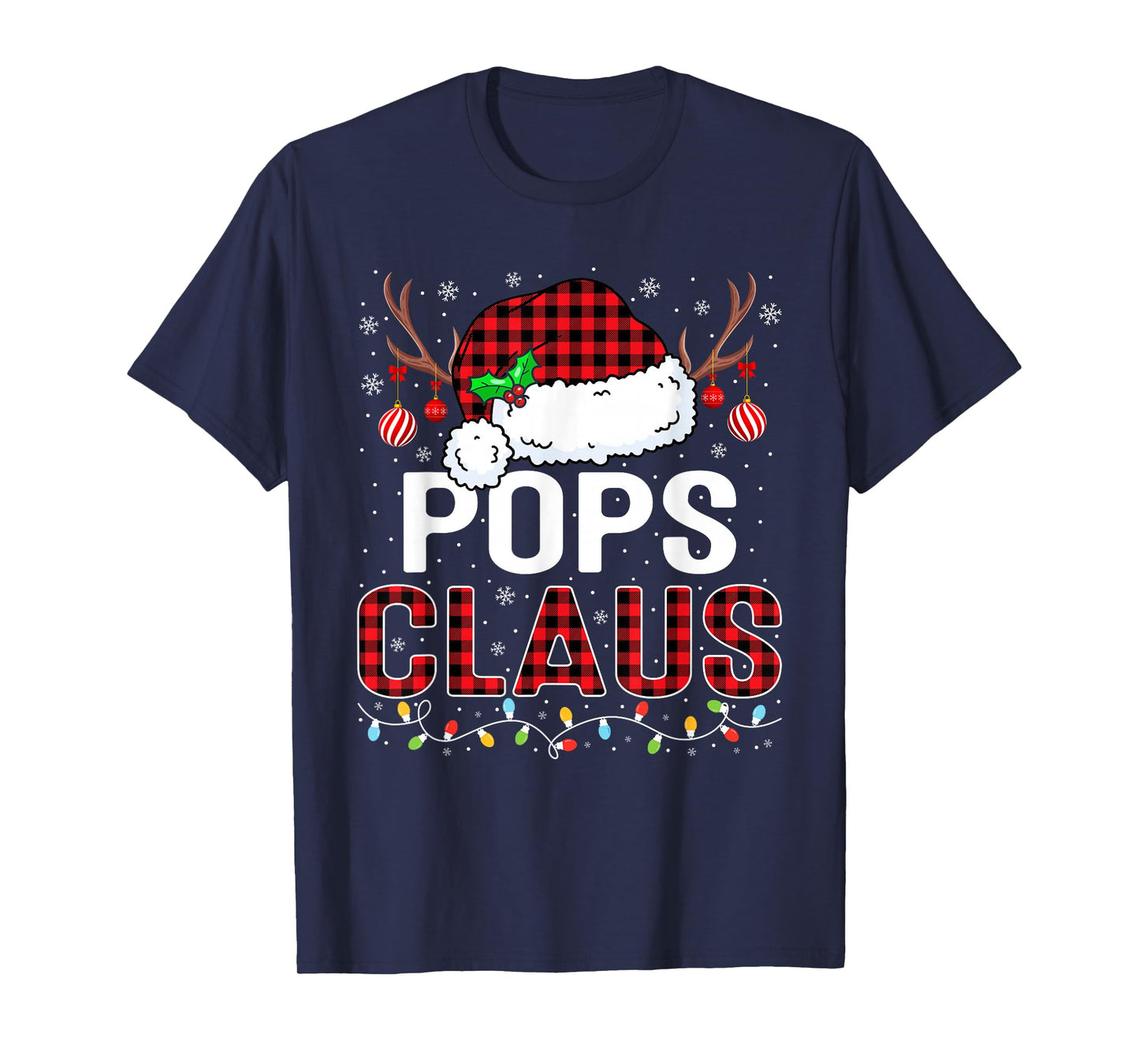 Christmas Lights Pops Claus Family Matching Xmas Pajama T-Shirt