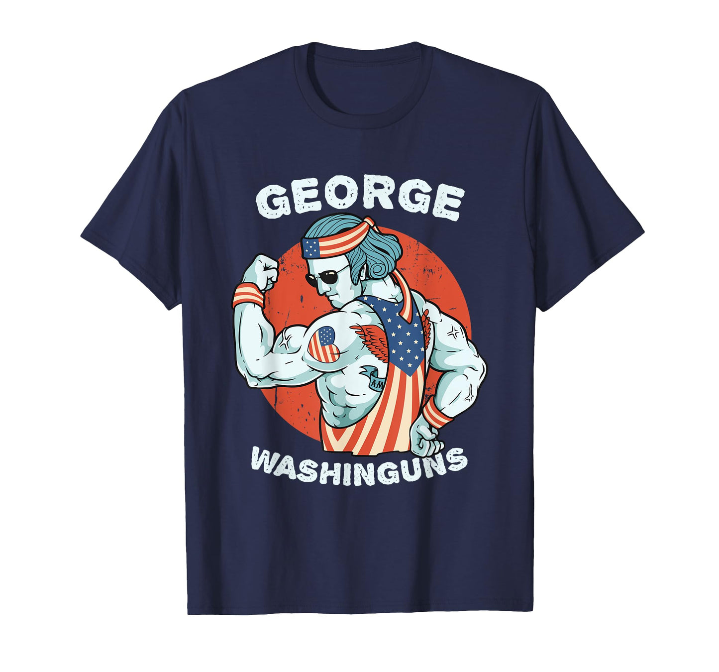 Funny George Washinguns Workout Patriotic 4th of July T-Shirt for Women Men