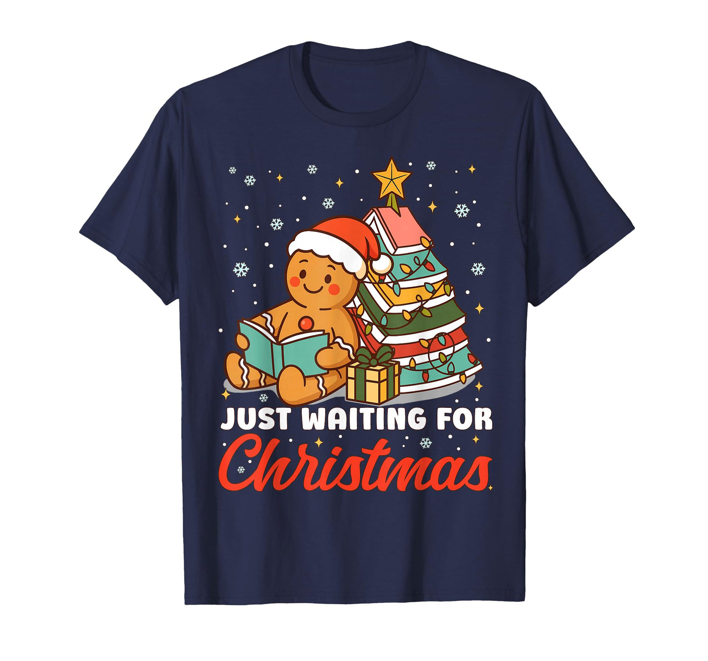 Just Waiting for Christmas Gingerbread Christmas Book Kids T-Shirt
