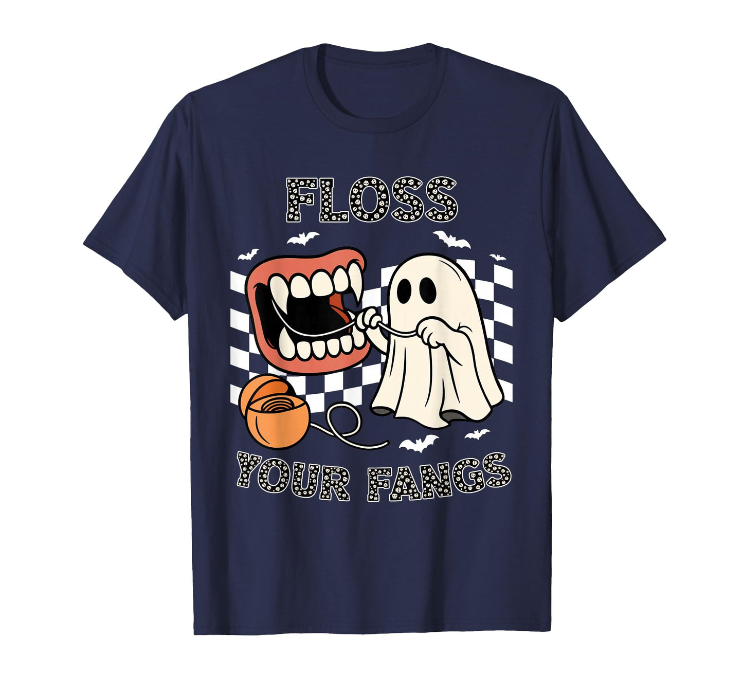 Floss Your Fangs Dental Hygienist Funny Dentist Halloween T-Shirt