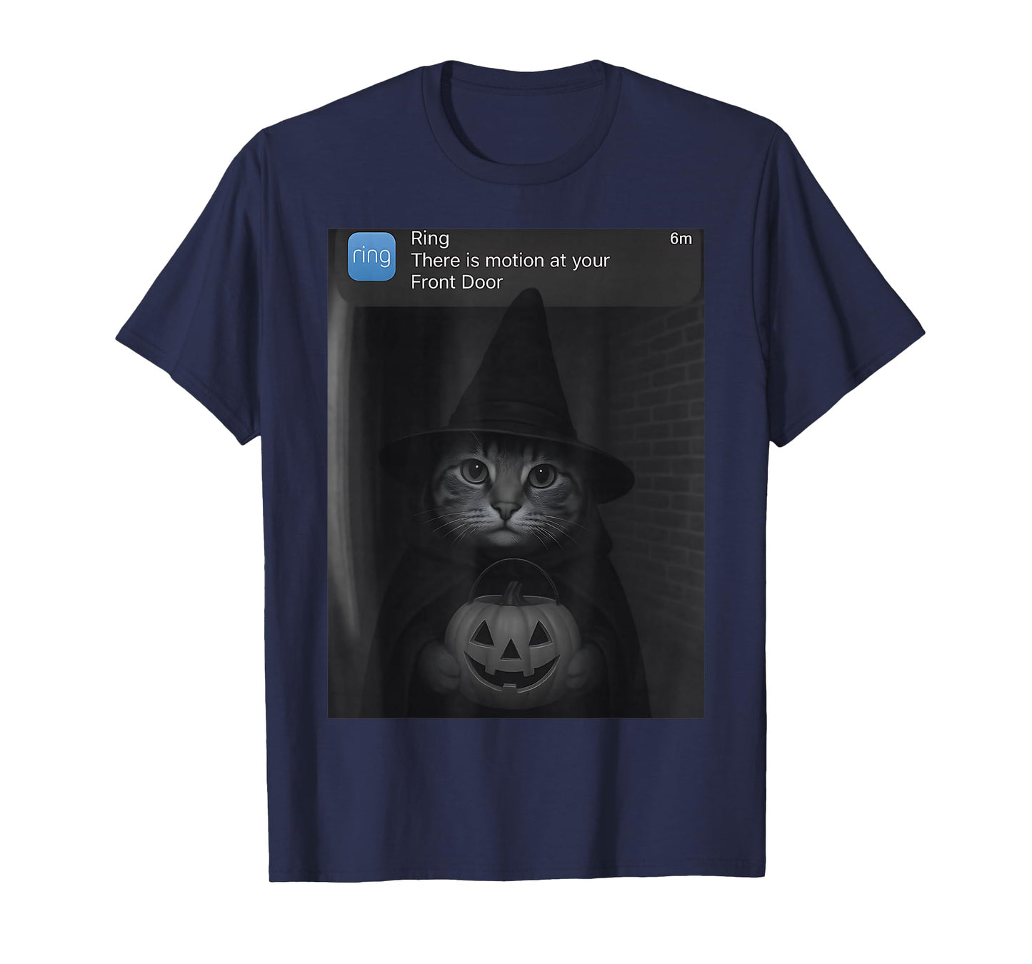 Ring There is Motion at Your Front Door Halloween Cat Witch T-Shirt
