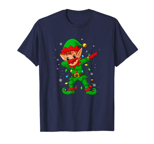 Dabbing Elf Shirt Costume Christmas Squad Men Boy Kids Xmas T-Shirt