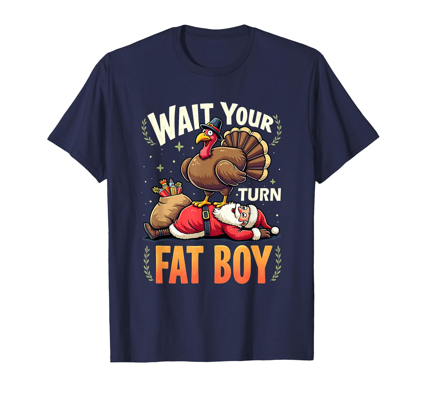 Santa Fall Vibes Pumpkin Trending Funny Thanksgiving Turkey T-Shirt