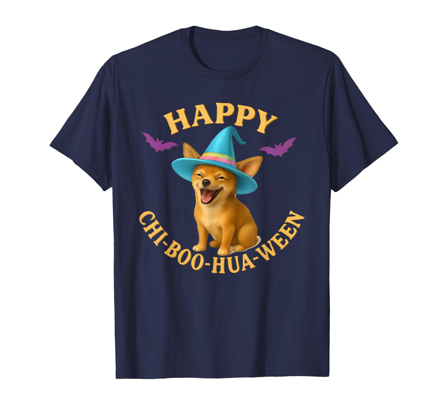 Happy Chi-Boo-Hua-Ween Chihuahua Halloween Dog Design T-Shirt