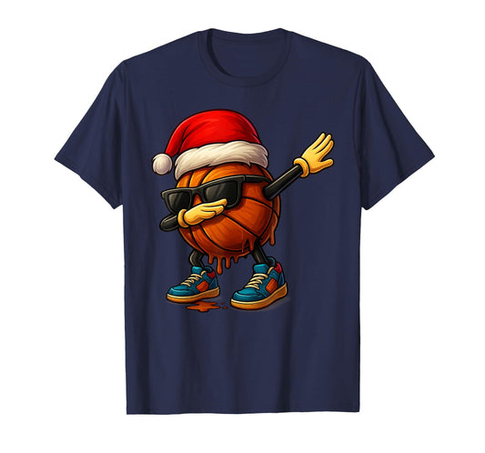 Dabbing Basketball Sunglasses Funny Christmas Tee Boys Gifts T-Shirt