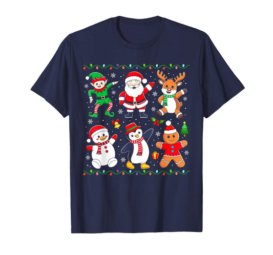 Dabbing Santa Elf Reindeer Funny Christmas Boys Girls Kids T-Shirt