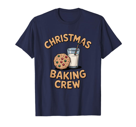Cookie Christmas Baking Crew Milk Design T-Shirt