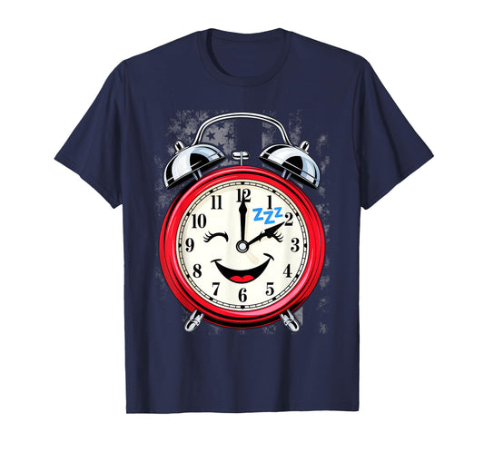Alarm Clock Cute Face Vintage Sleeping Funny T-Shirt