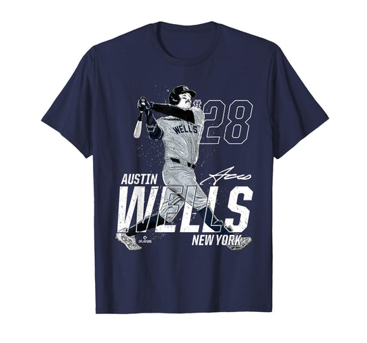 Dynamic Pose Austin Wells New York Baseball MLBPA T-Shirt
