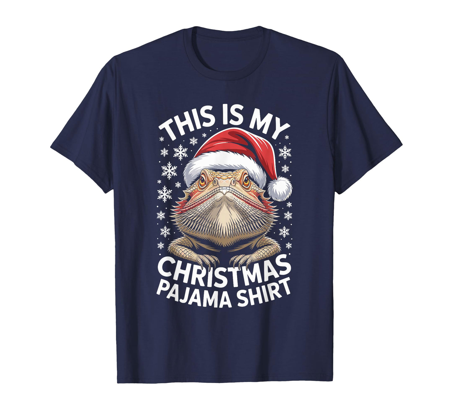 Bearded Dragon Santa Hat Christmas Xmas for Men Women T-Shirt