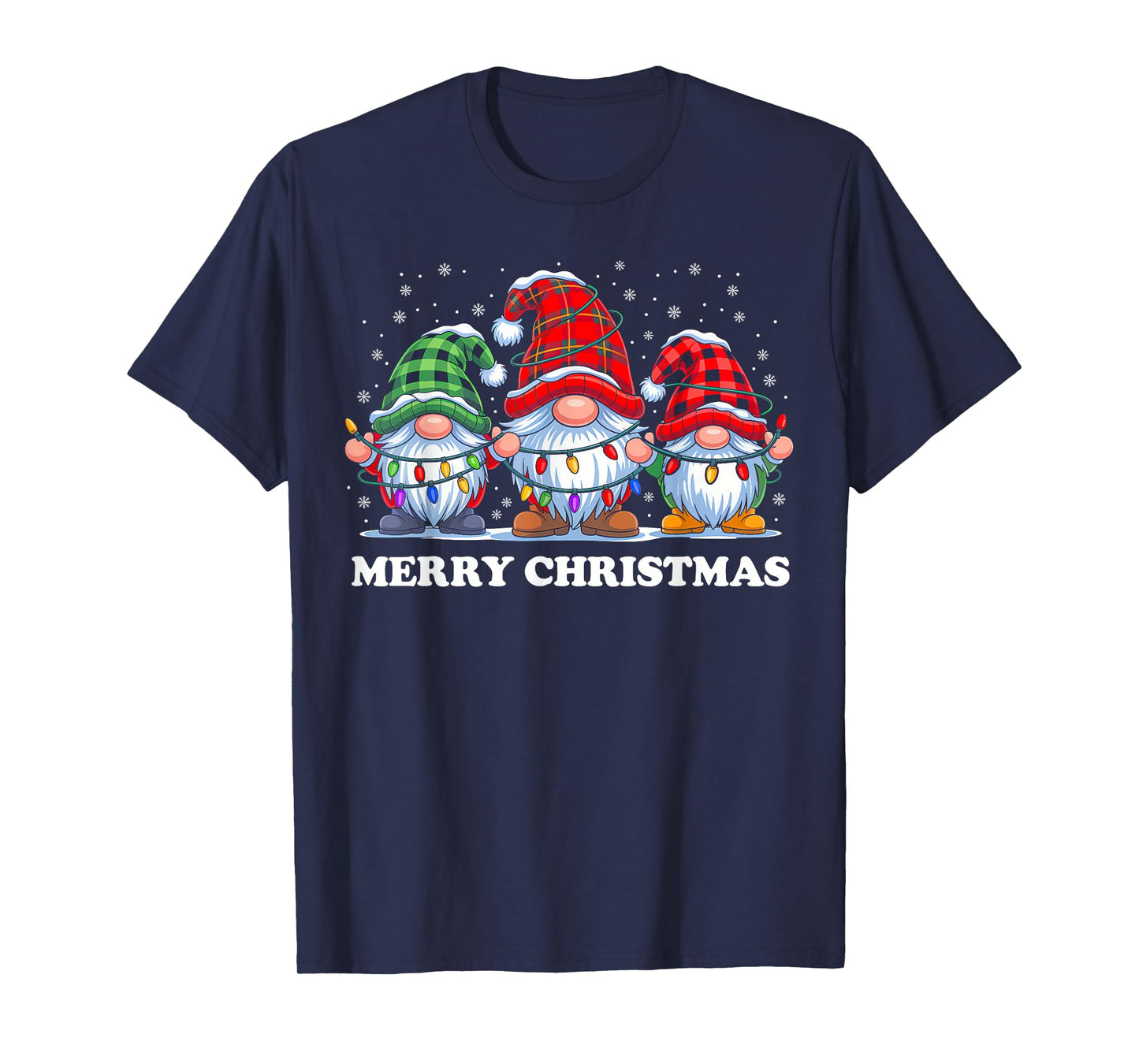 Merry Christmas Gnomes Red Santa Hat Family Xmas Pajamas T-Shirt