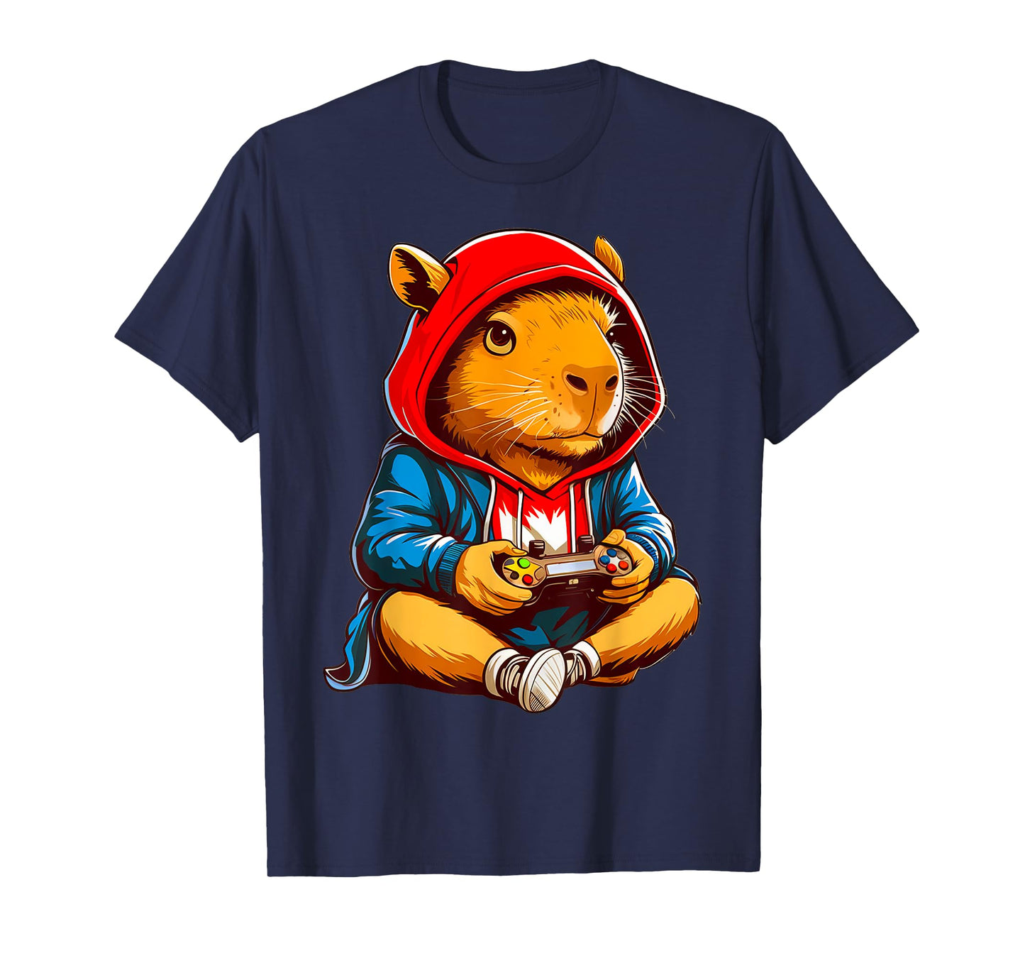 Capybara Video Games Funny Gaming Capy Men Teen Boys Kids T-Shirt