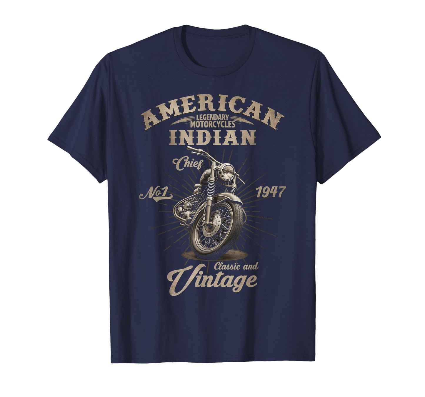 Retro American Motorcycle Indian For Old Biker T-Shirt
