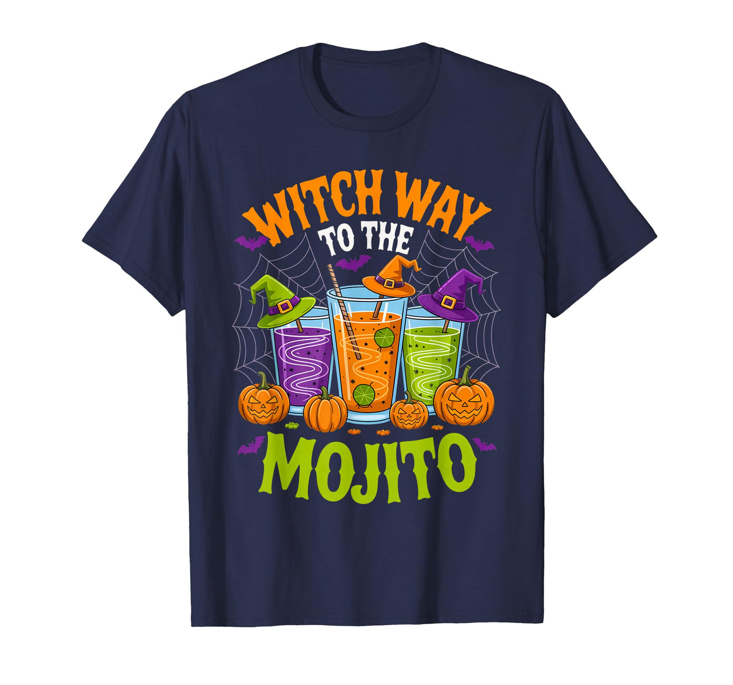 Witch Way to The Mojito Funny Halloween Cocktail Outfit T-Shirt