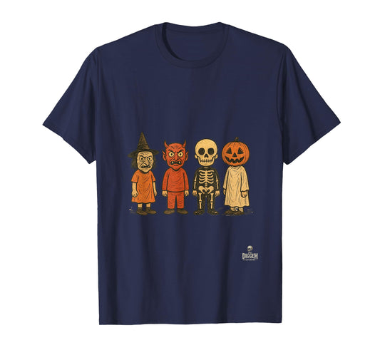Vintage Halloween Kids in Classic Costumes T-Shirt