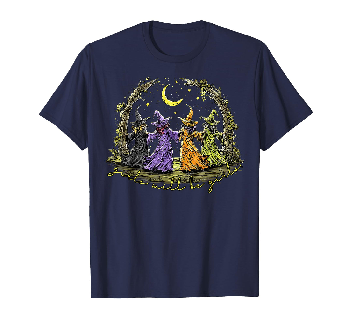 Halloween Spooky Witch Girl Will Be Girls Feminist Women T-Shirt