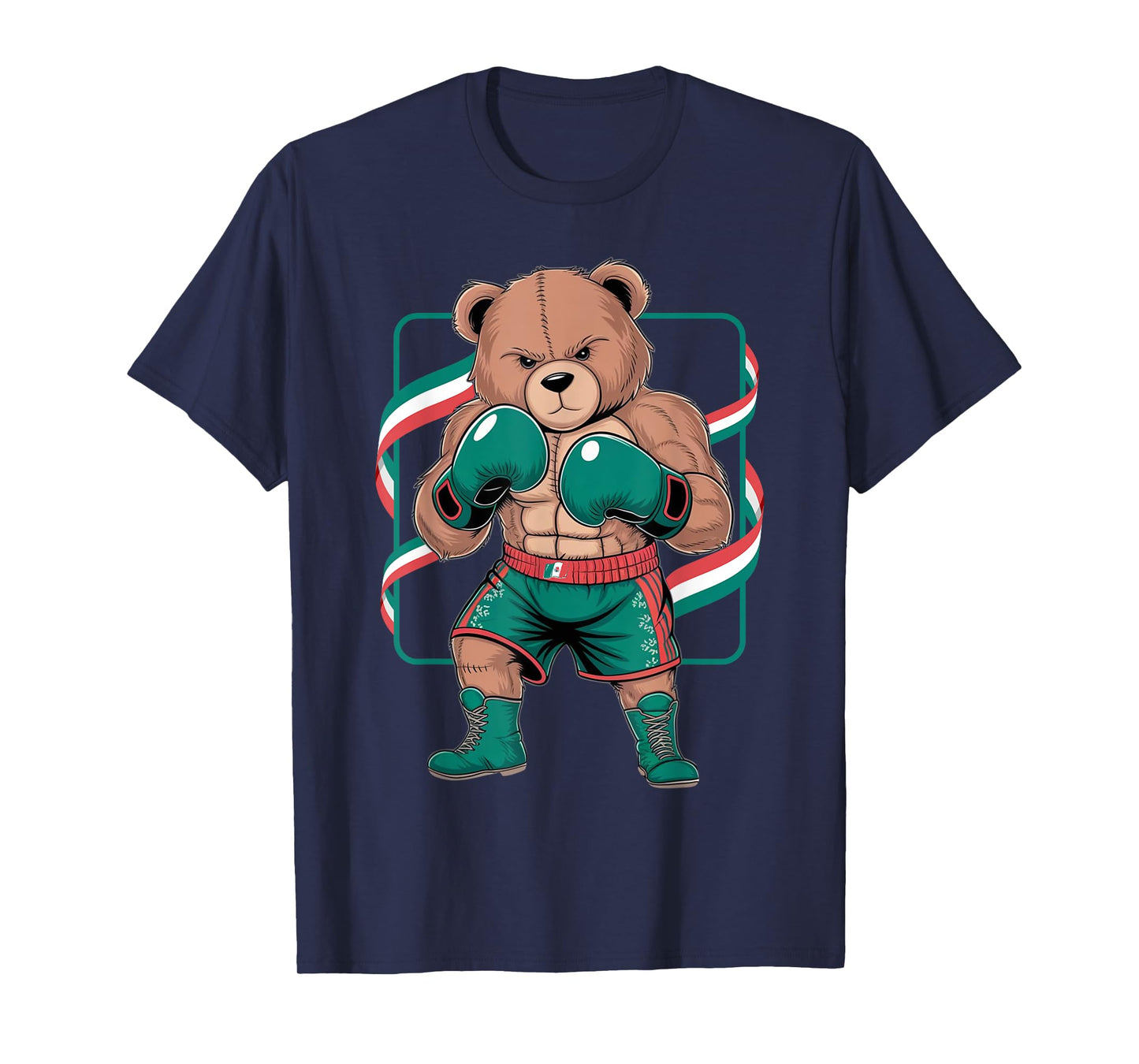Mexican Teddy Bear Boxing Player Gloves Gym Stylish Costume T-Shirt