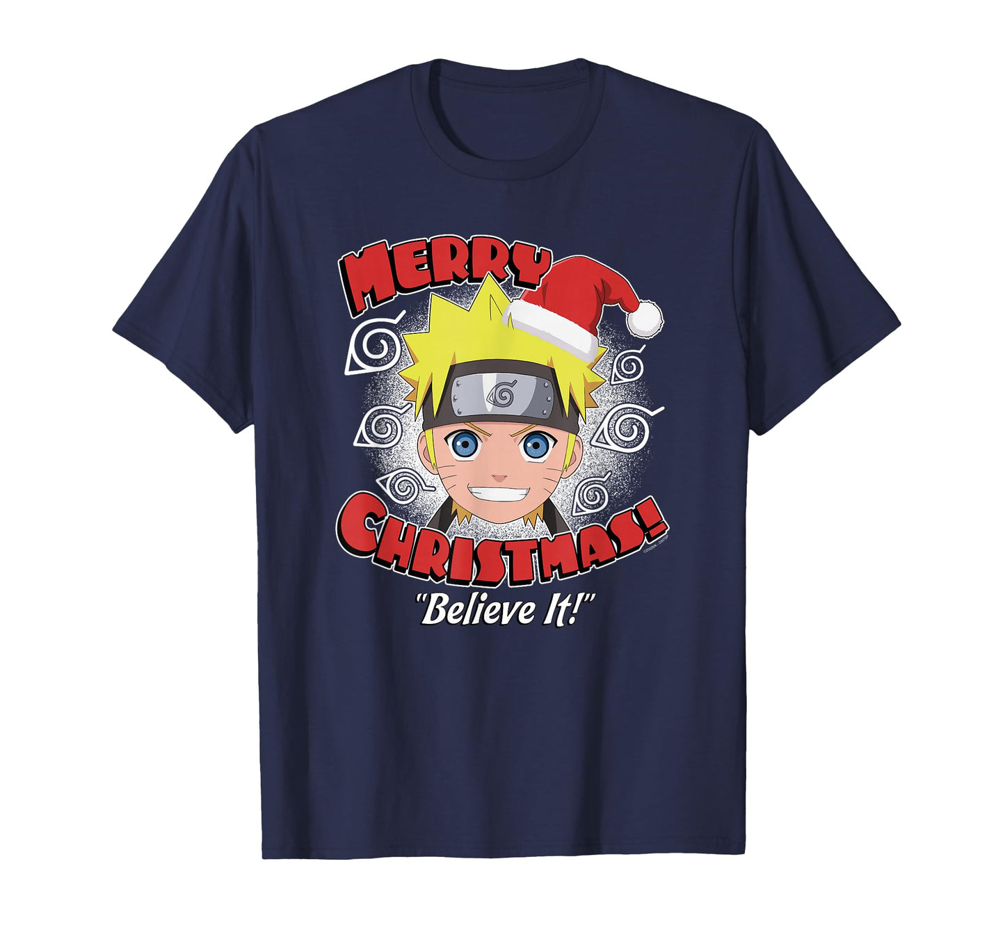 Naruto Shippuden Believe It Santa Christmas Anime T-Shirt