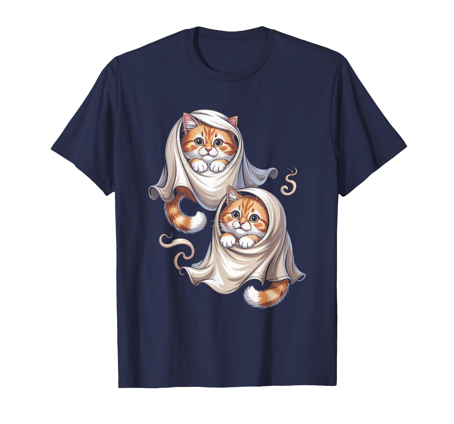Ghost Cat Meme Funny Halloween Costume for Men Women Kids T-Shirt