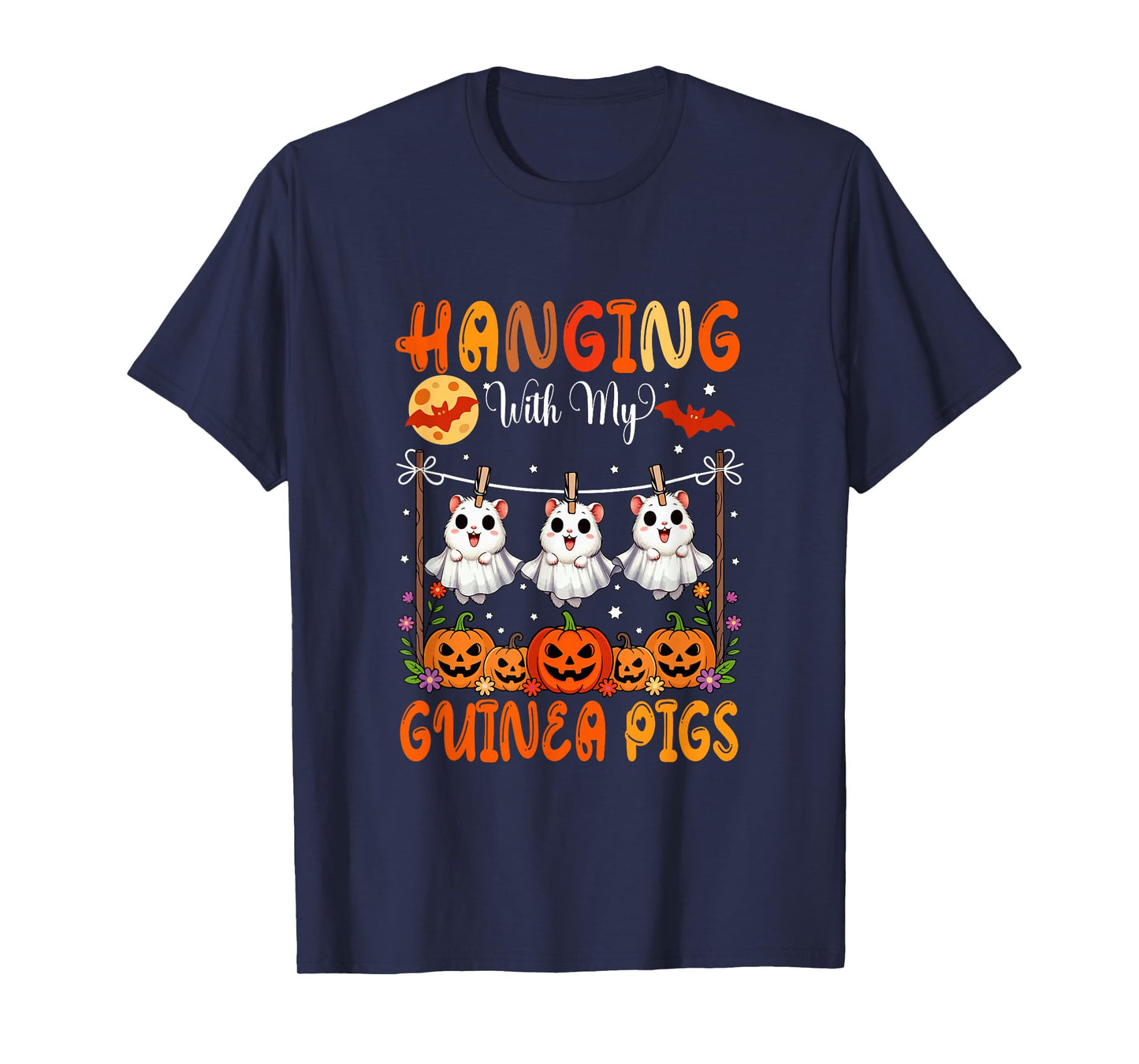 Hanging with My Guinea Pigs As Boo Carved Pumpkins Halloween T-Shirt