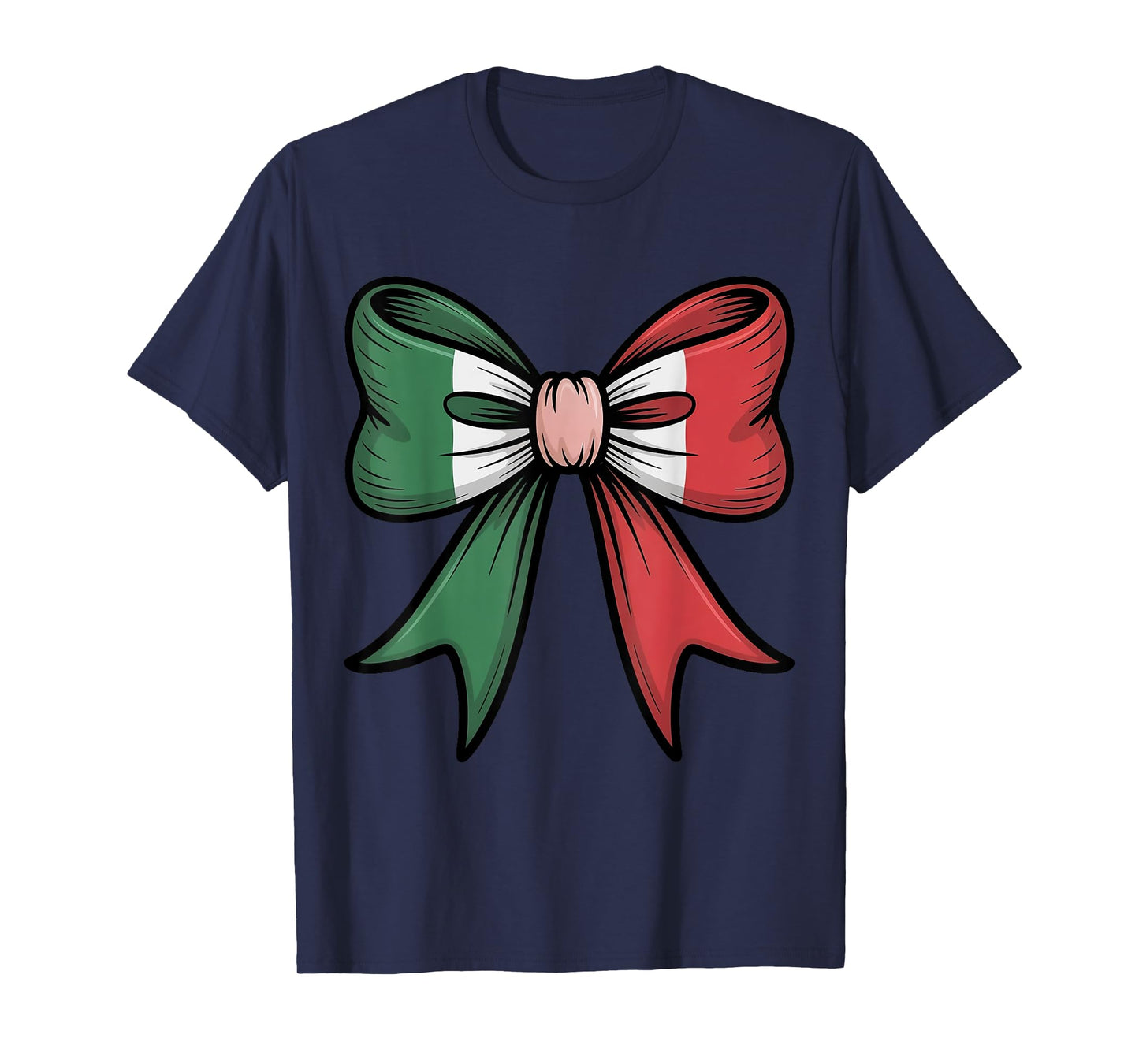 Vintage Italy Flag Coquette Bow Italian Flag Italia T-Shirt