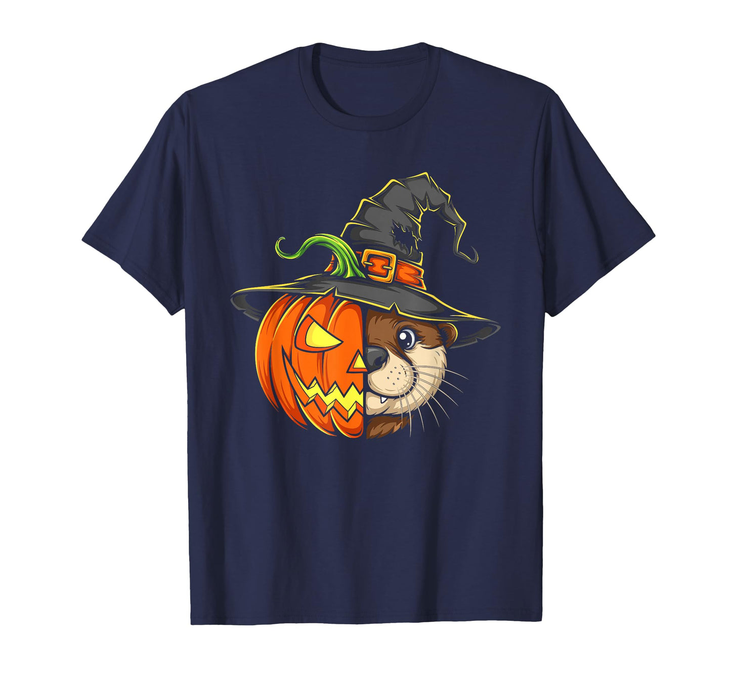 Otter Pumpkin Jack O Lantern Halloween Kids Mens Womens T-Shirt