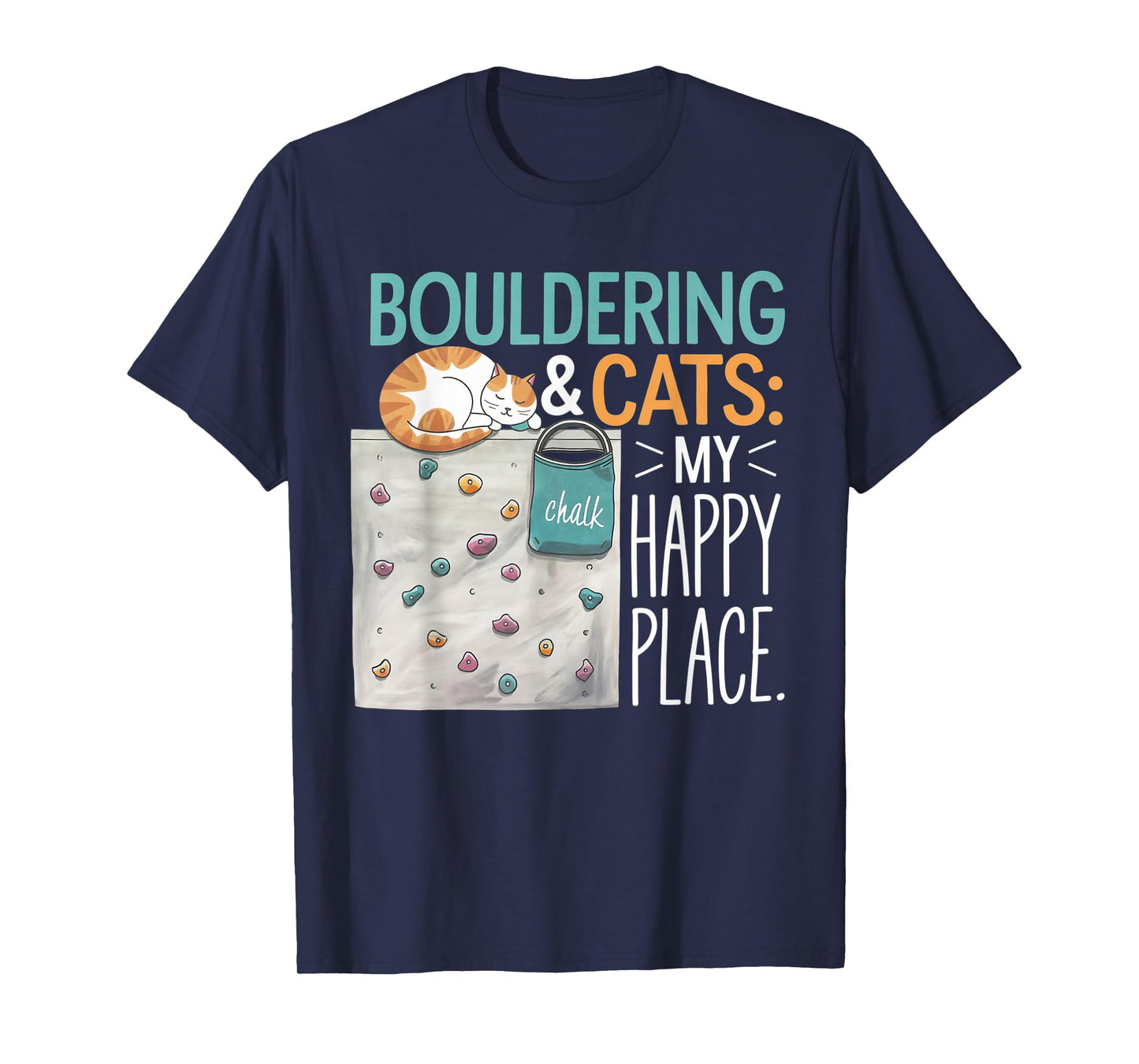 Funny Bouldering Cat – Rock Climbing & Cat Lover Design T-Shirt for Men Women Kids