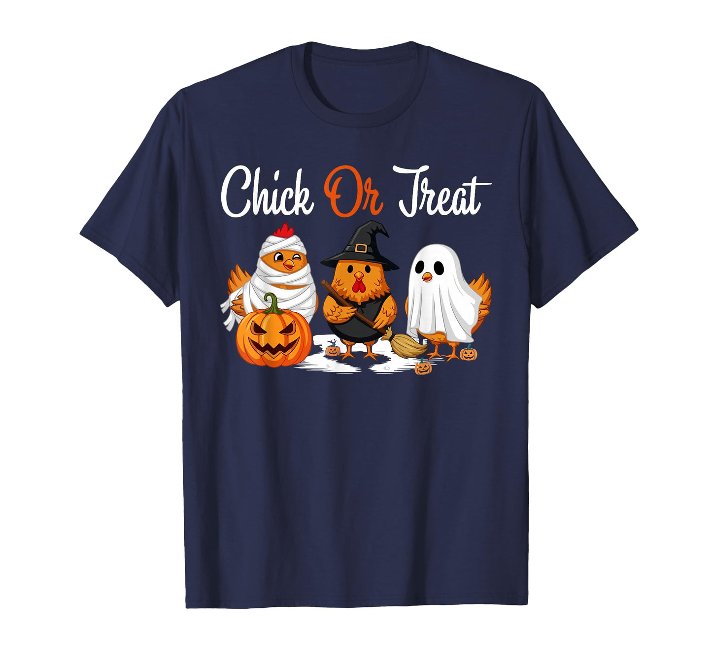 Chick Or Treat Chickens in Witch Ghost Costume Halloween Day T-Shirt