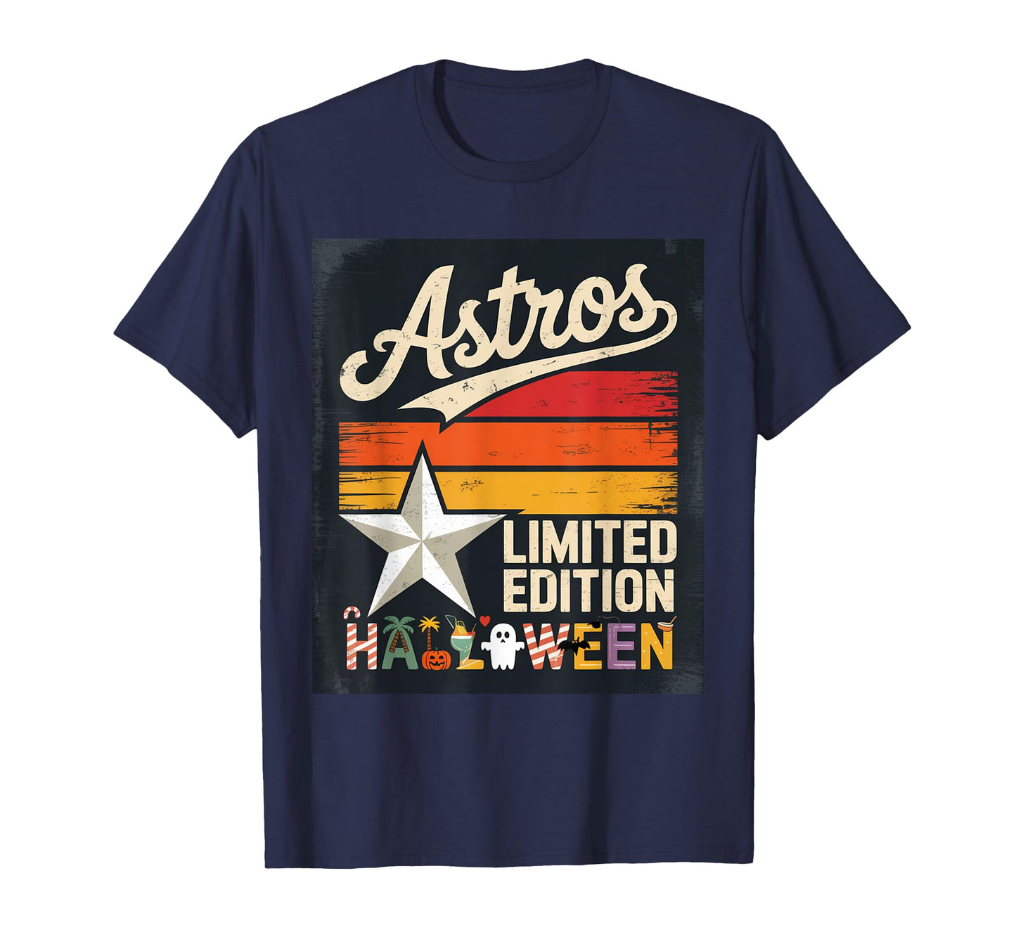 Astros Halloween Limited Edition Retro Sunset Star Spooky T-Shirt