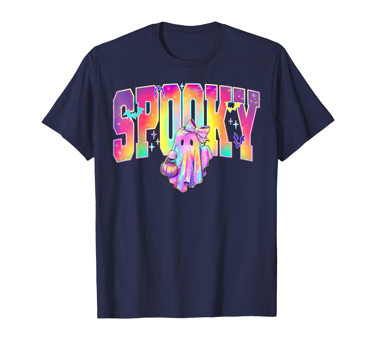 Retro Disco Spooky Funny Ghost Coquette Pumpkin Halloween T-Shirt