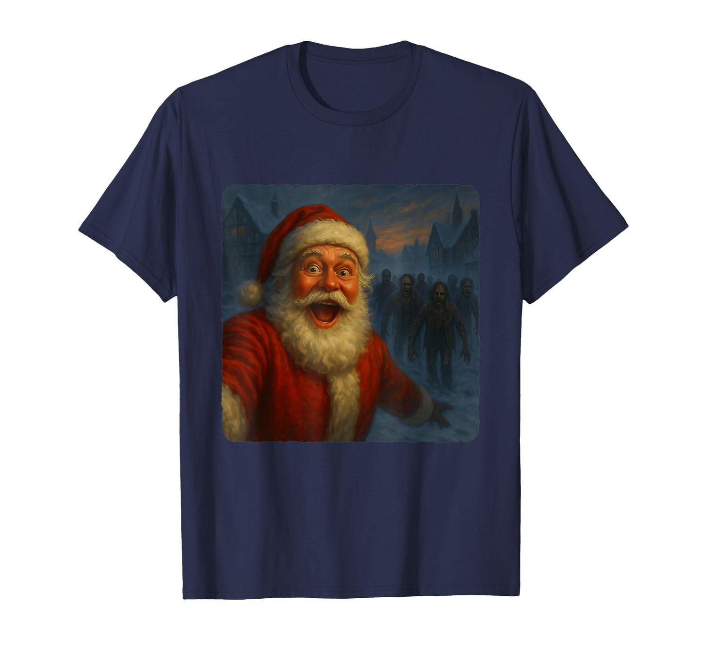 Santa Claus Selfie Zombies Apocalypse Humor Funny Halloween T-Shirt