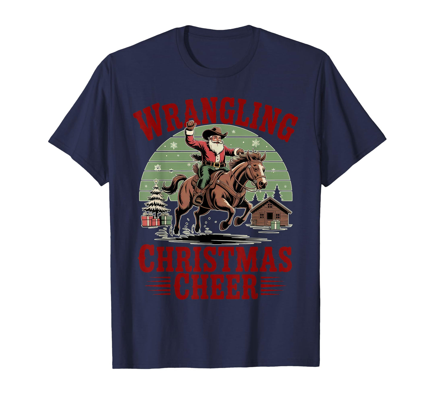 Christmas Cowboy Santa Riding Horse Rodeo T-Shirt
