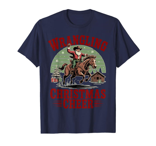 Christmas Cowboy Santa Riding Horse Rodeo T-Shirt