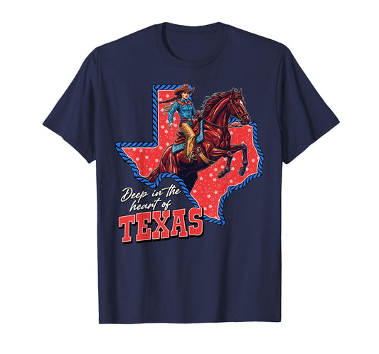 Deep in the Heart of Texas Cowgirl State Pride Cowboy T-Shirt
