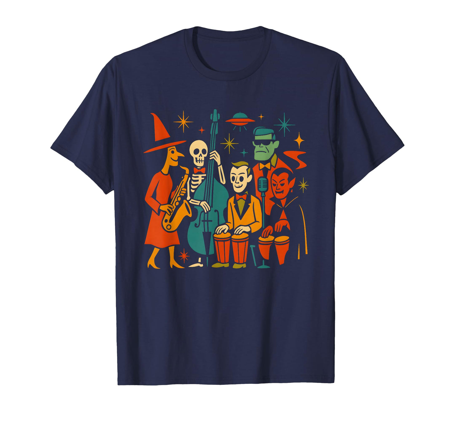 Vintage Mid-Century Modern Monster Atomic Jazz Band T-Shirt