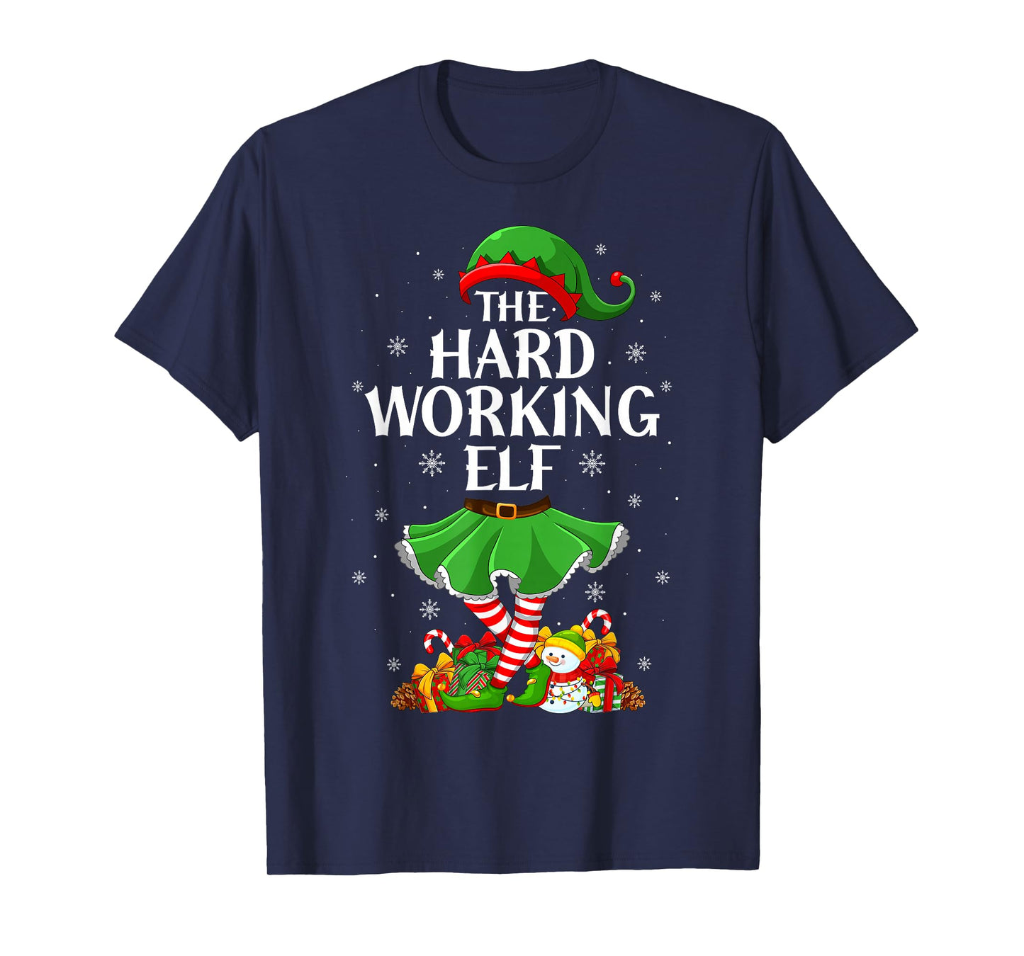 Hard Working Elf Christmas Family Elf Squad Xmas Girls Women T-Shirt