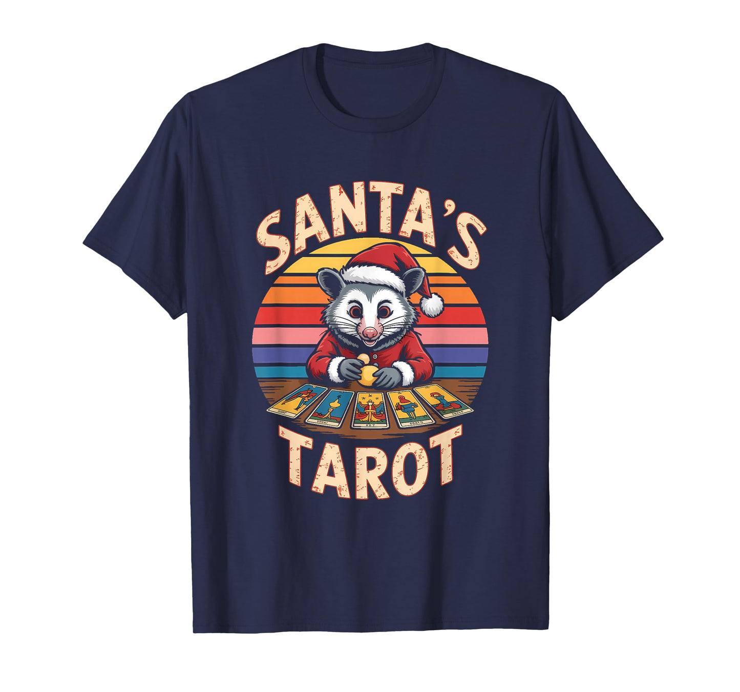 Opossum Tarot: Santa's Retro Holiday T-Shirt