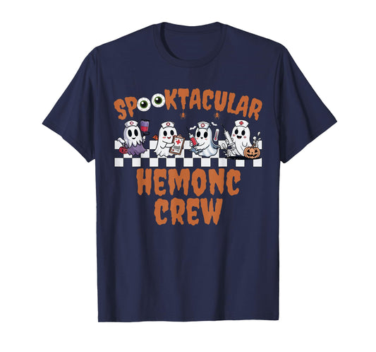 Spooktacular Hemonc Crew Ghost Hematology Oncology Halloween T-Shirt