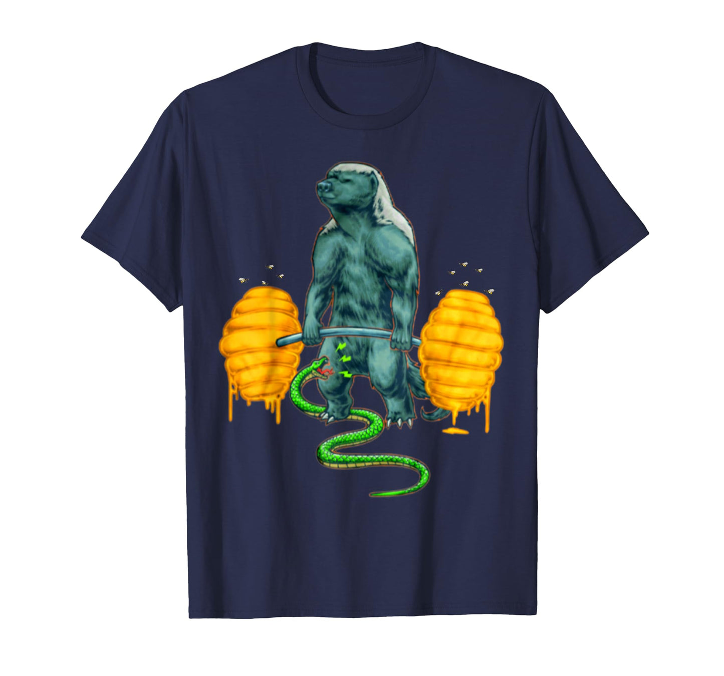 Funny Honey Badger Deadlifting Weightlifting Bodybuilding T-Shirt