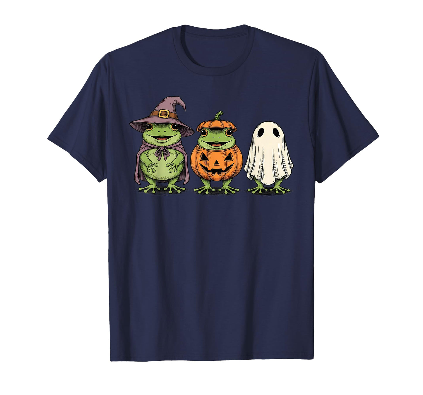 Spooky Ghost Frog Lover Pumpkin Halloween T-Shirt
