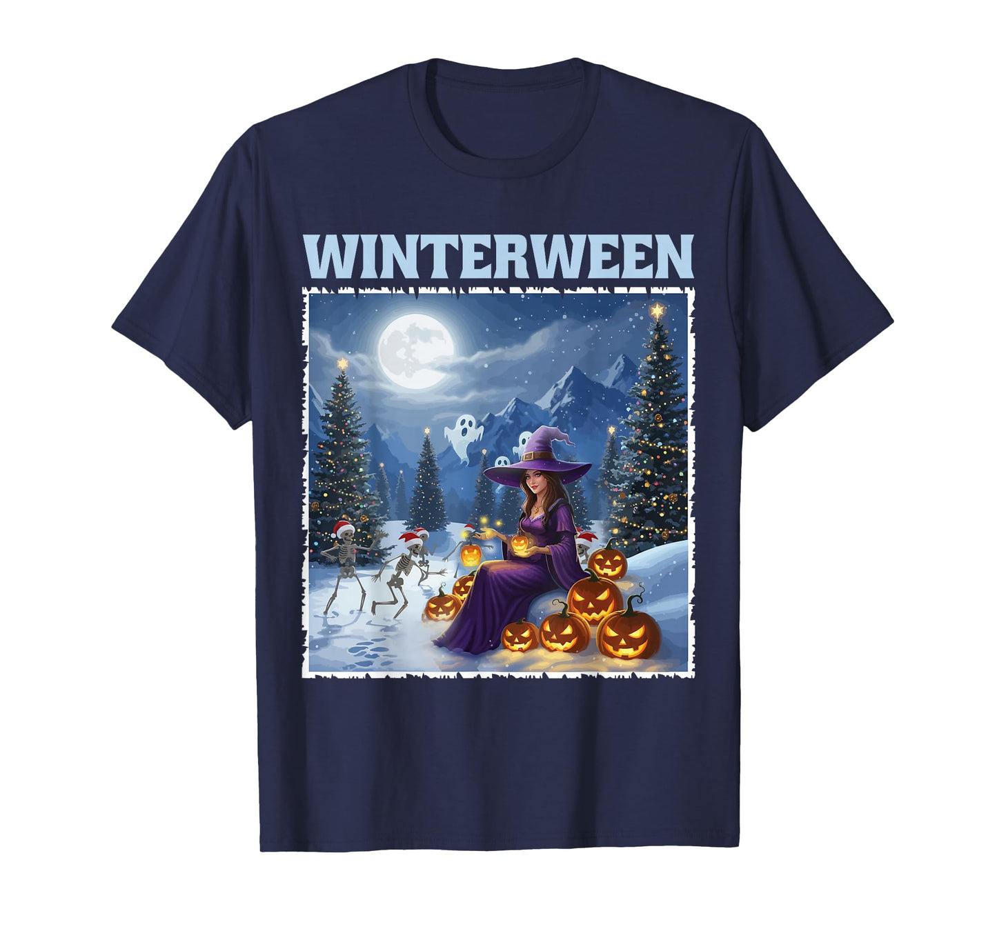 Winterween Winter Halloween Christmas Witch T-Shirt