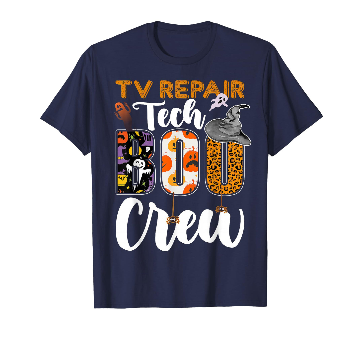 TV Repair Tech Boo Crew Halloween Match Technician T-Shirt